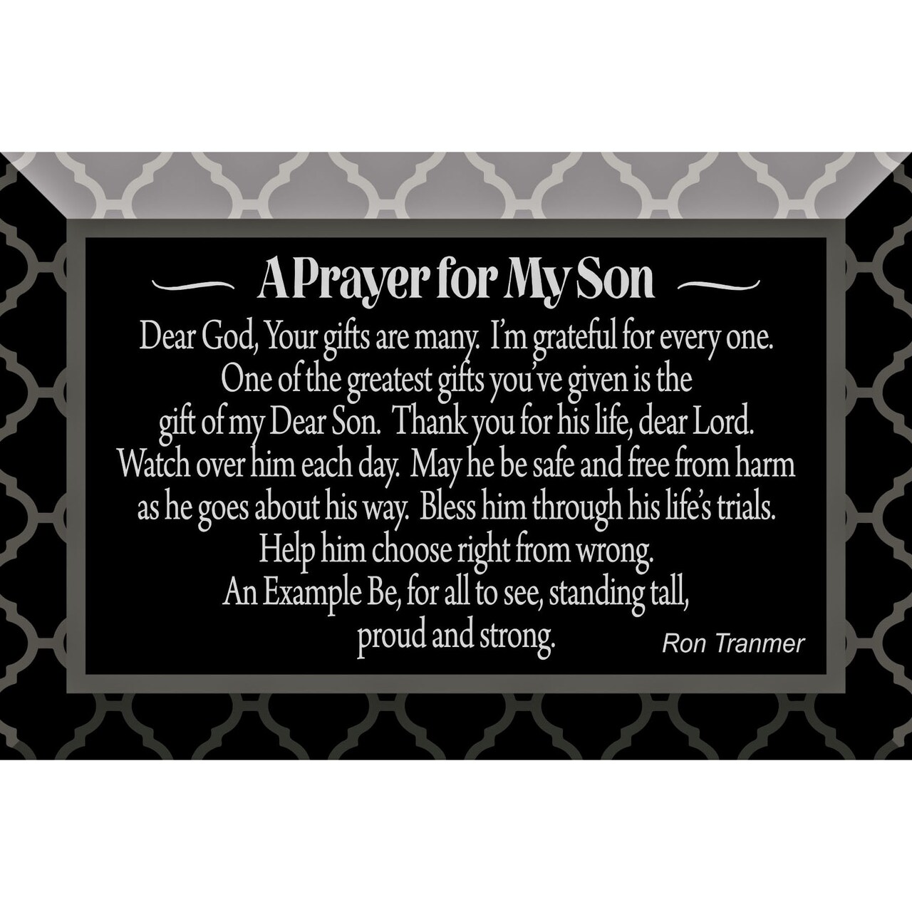 Dexsa Prayer For My Son Glass Plaque with Easel 4 inches x 6 inches
